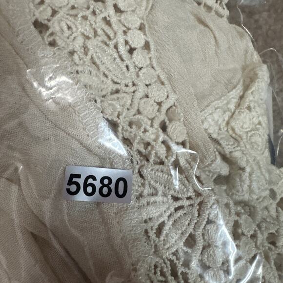 Skies are Blue Cardigan Sweater Womens XL Ivory Navy Embroidered Lace Cottage - Picture 10 of 10